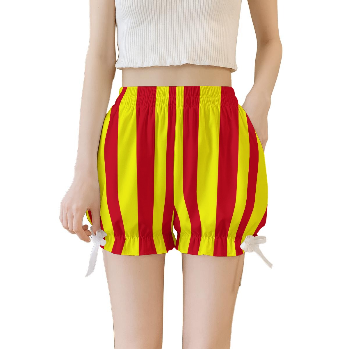 Primary Contrary Yellow Red Stripe Clown Shorts
