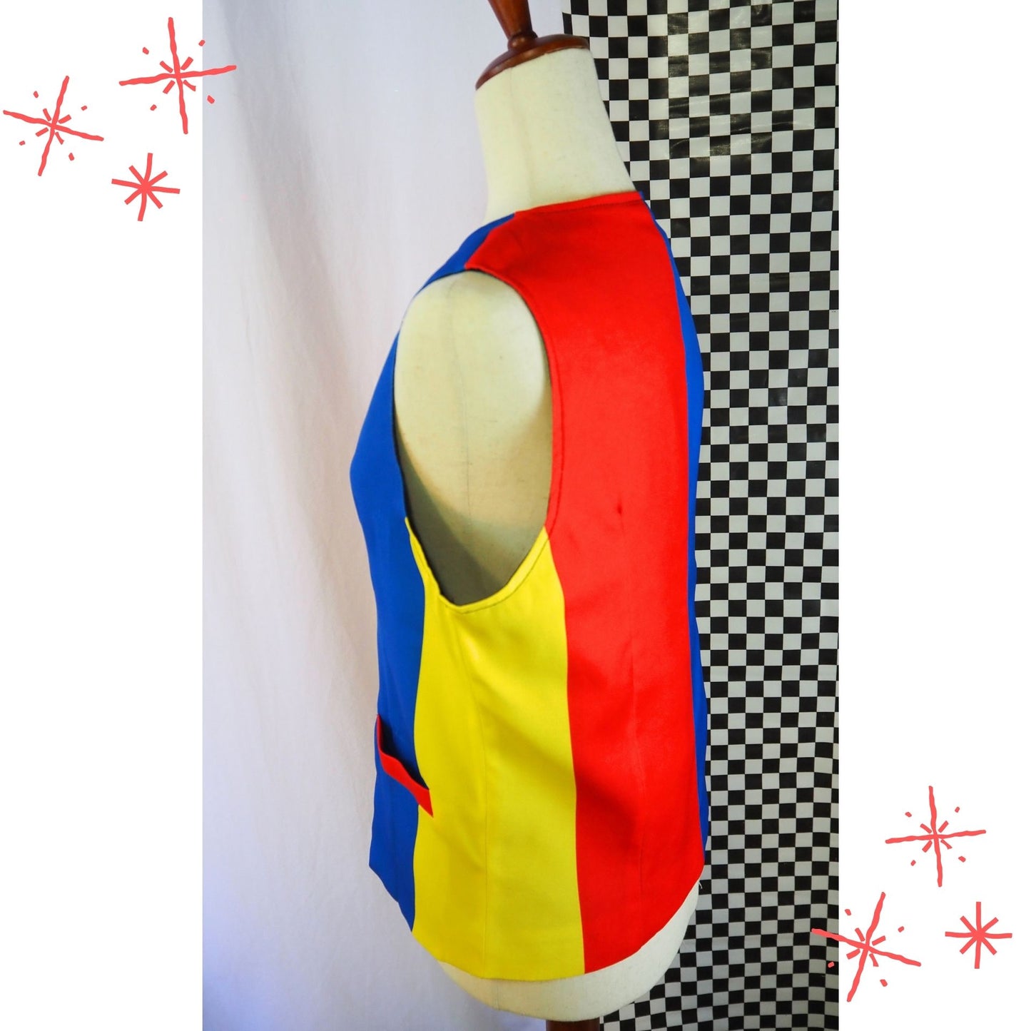 Primary Pal Colorblock Mens Clown Vest