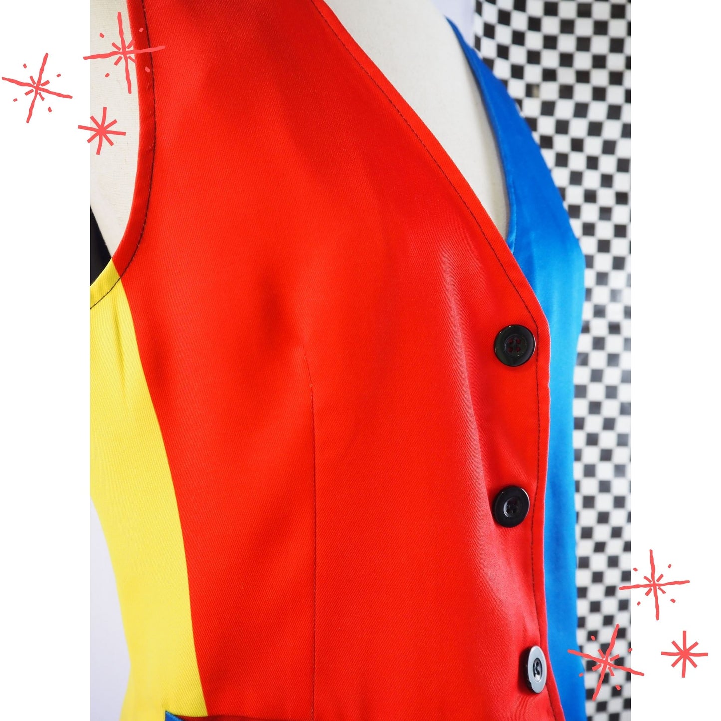 Primary Pal Colorblock Mens Clown Vest