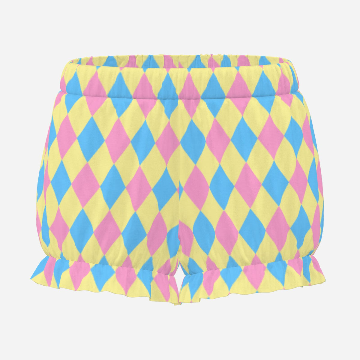 Pufflette Pants Dreamy Pastel Pink Yellow Blue Harlequin Jester Bloomers Clown Shorts