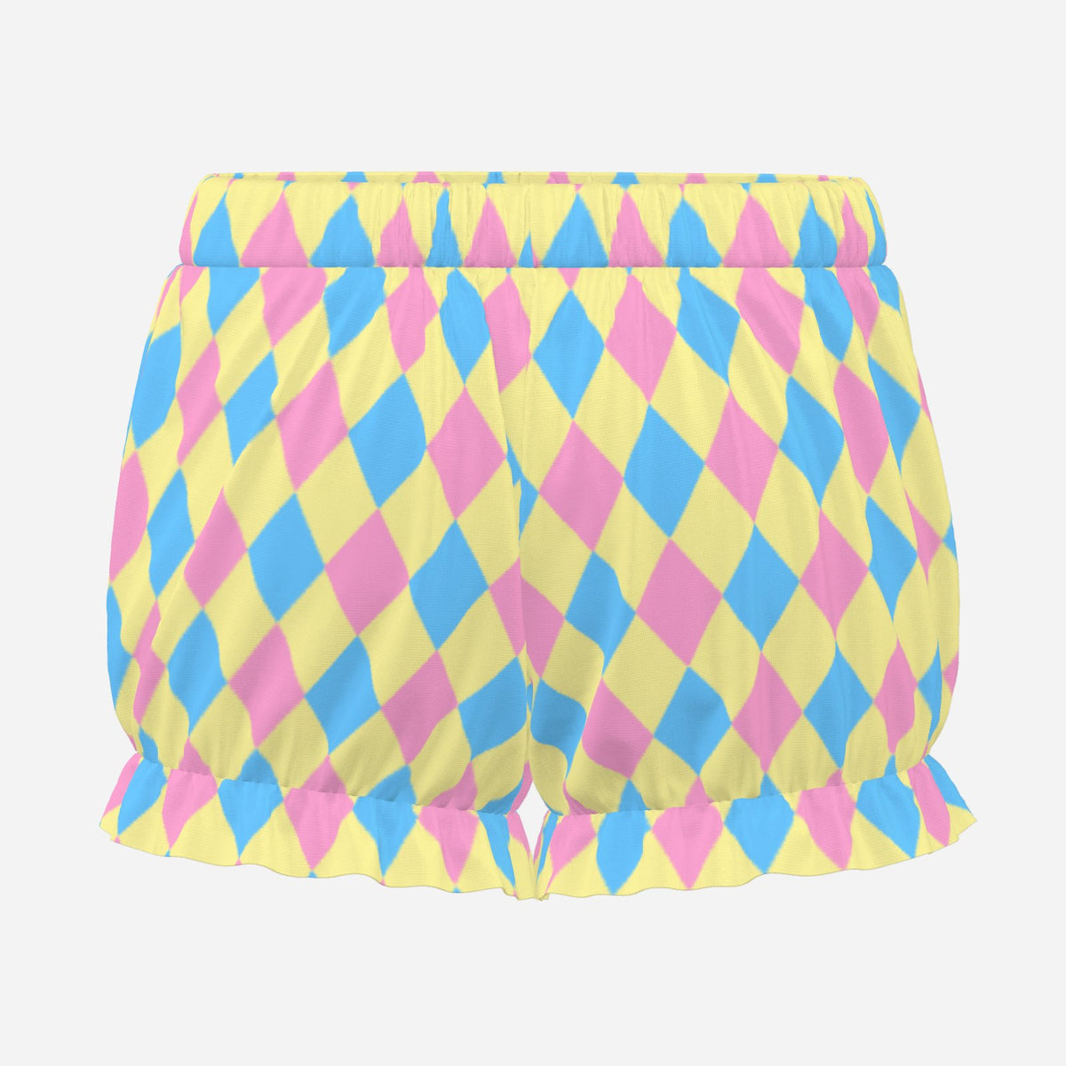 Pufflette Pants Dreamy Pastel Pink Yellow Blue Harlequin Jester Bloomers Clown Shorts
