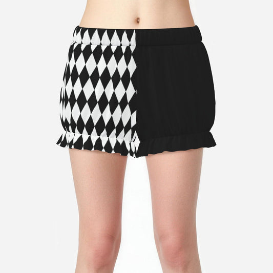 Pufflette Pants Pierrot Diamond Black Split Jester Bloomers Puffy Clown Shorts