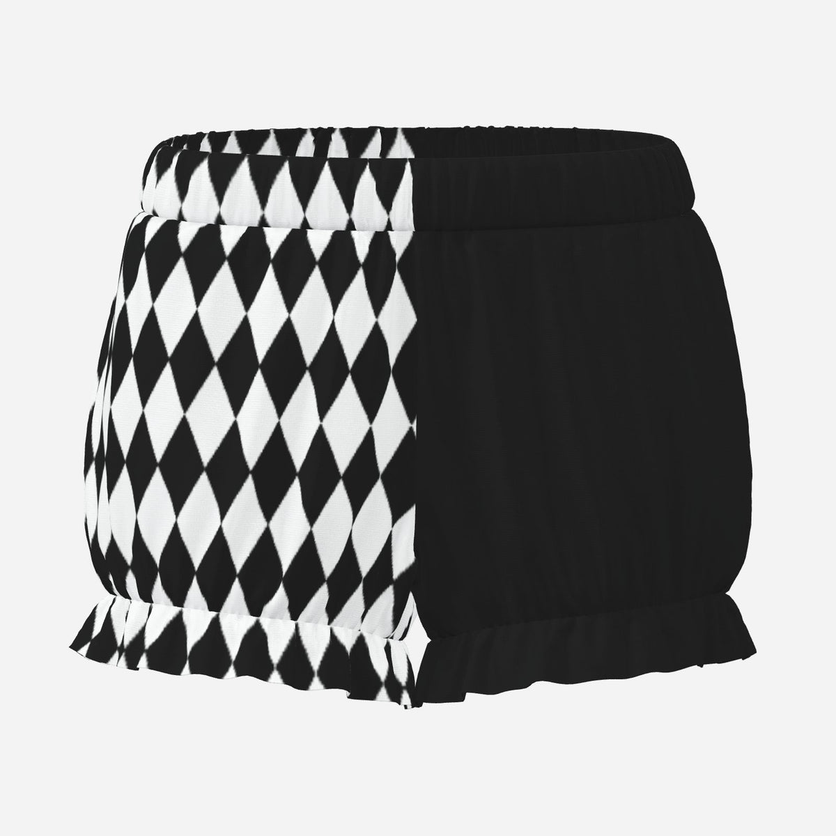Pufflette Pants Pierrot Diamond Black Split Jester Bloomers Puffy Clown Shorts