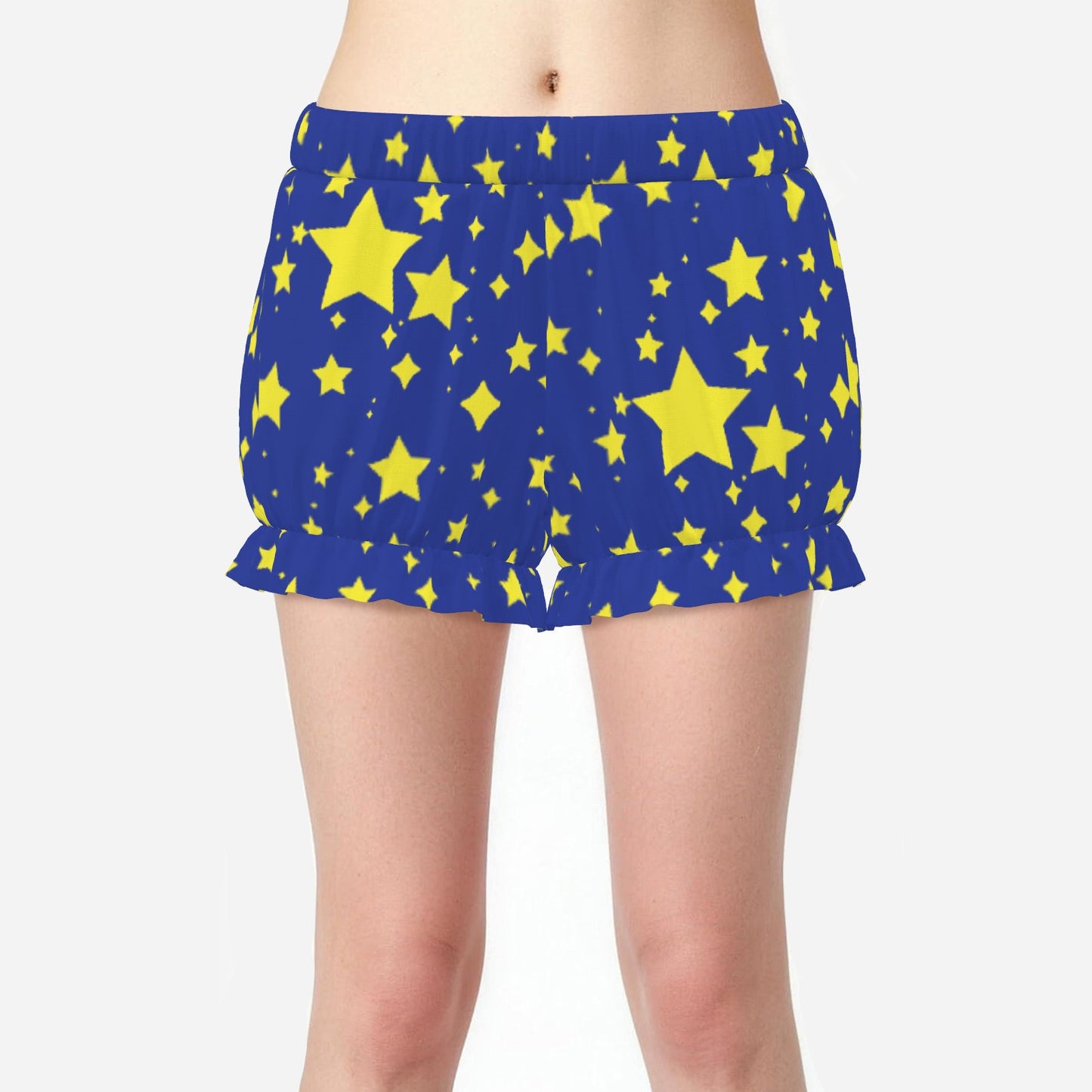Pufflette Pants Night Stardust Blue Yellow Clown Bloomers Jester Shorts