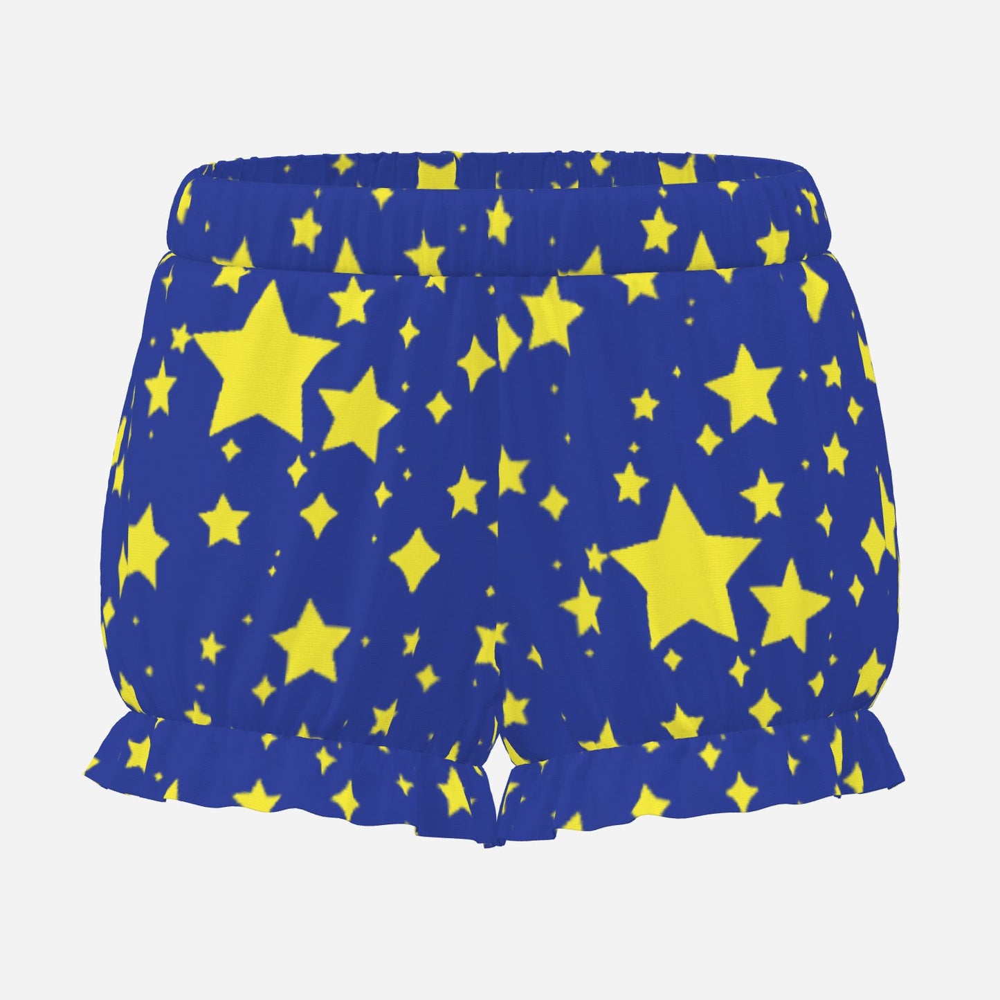 Pufflette Pants Night Stardust Blue Yellow Clown Bloomers Jester Shorts