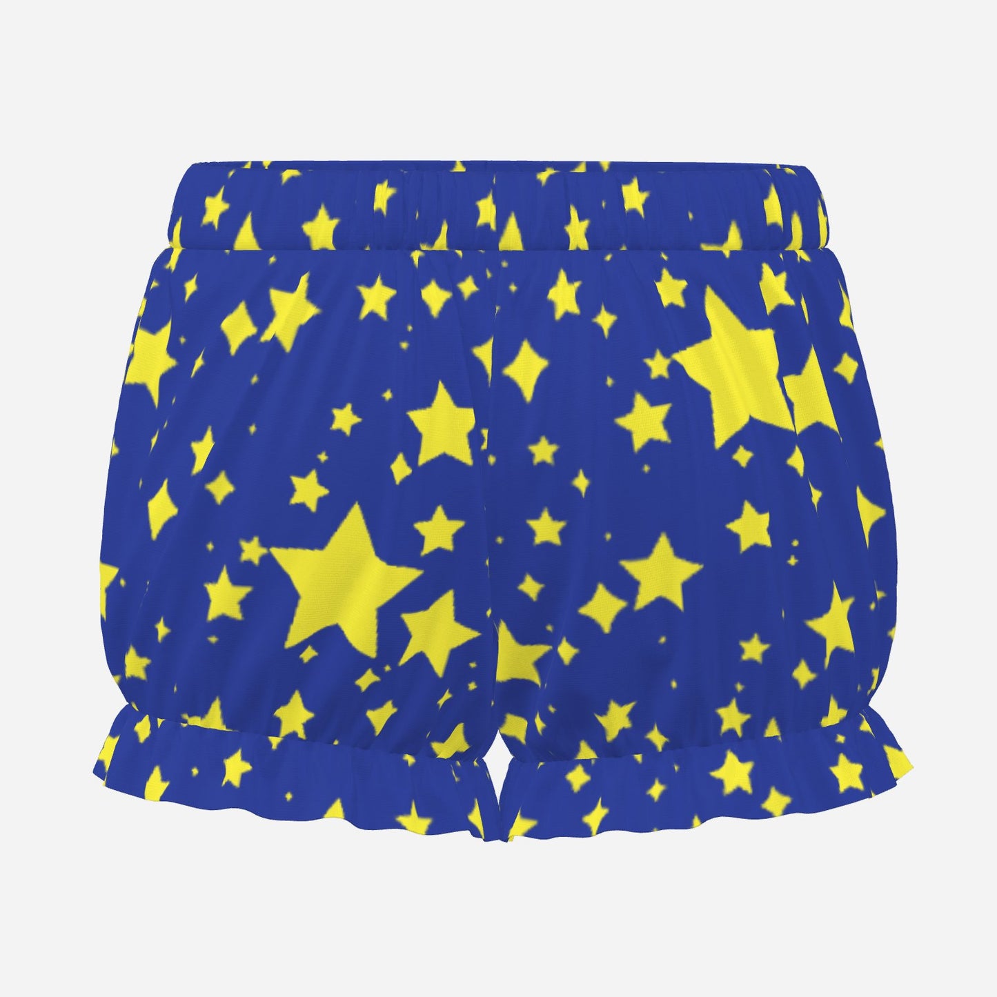 Pufflette Pants Night Stardust Blue Yellow Clown Bloomers Jester Shorts