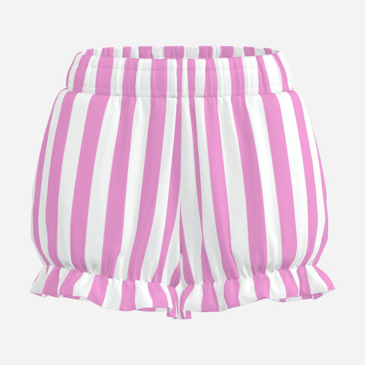Pufflette Pants Pretty Pink White Stripe Jester Bloomers Puffy Clown Shorts