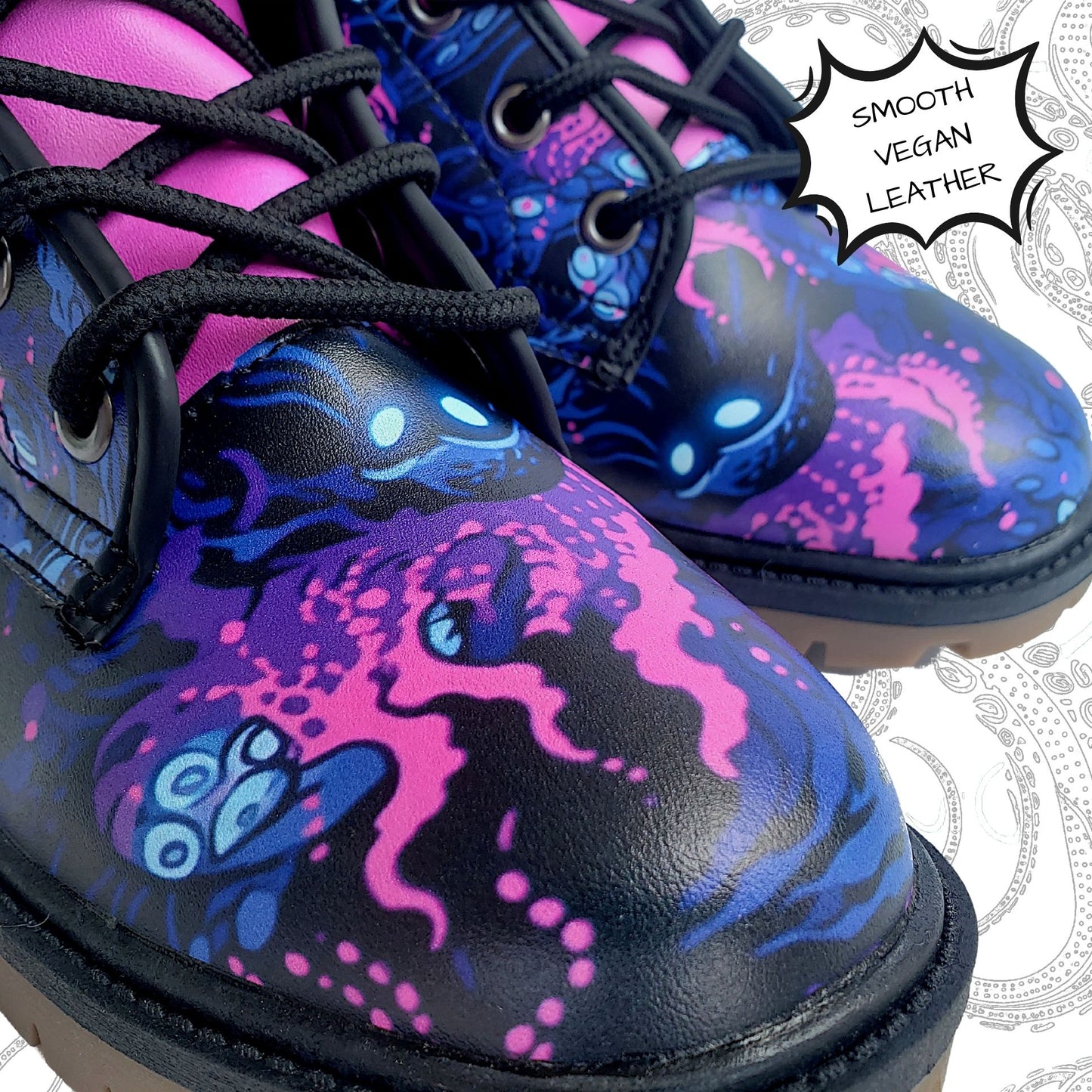 Purple Lurker Cthulhu Cryptid Combat Boots