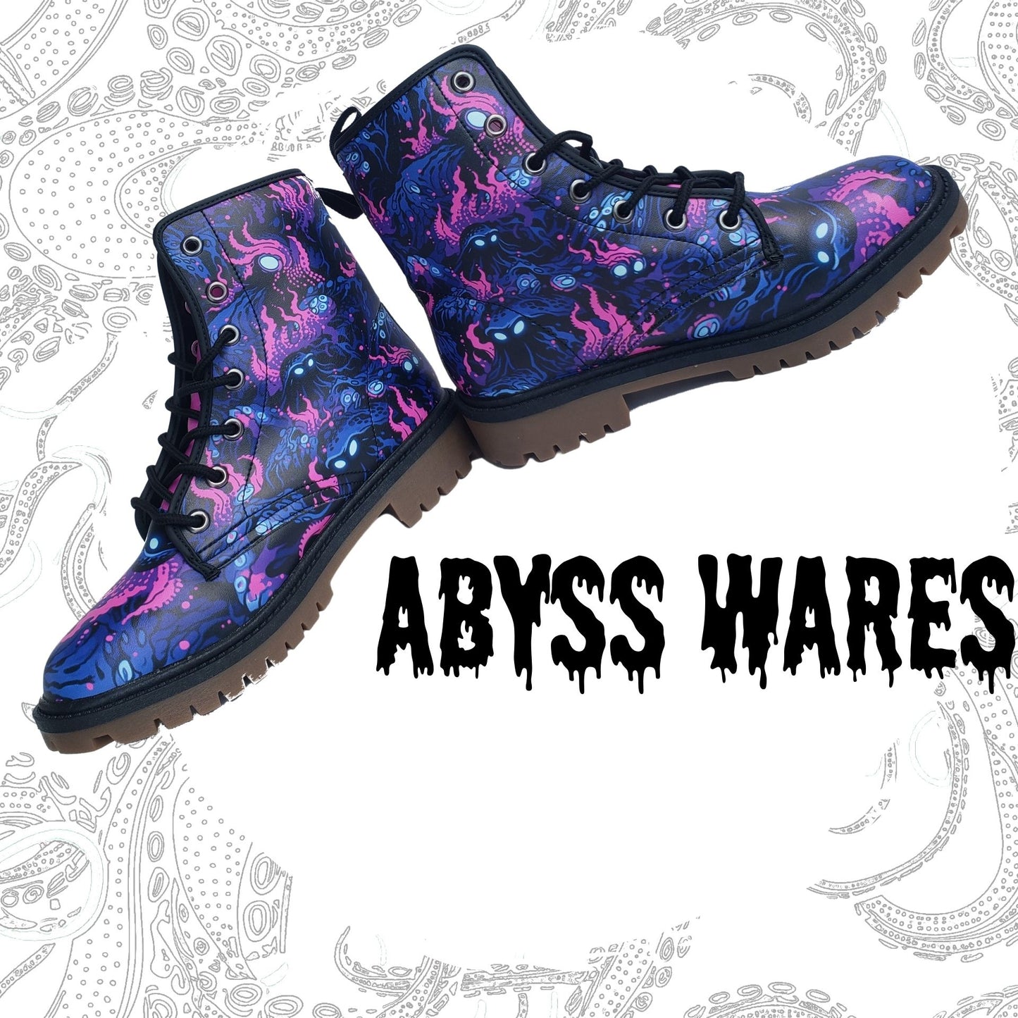 Purple Lurker Cthulhu Cryptid Combat Boots