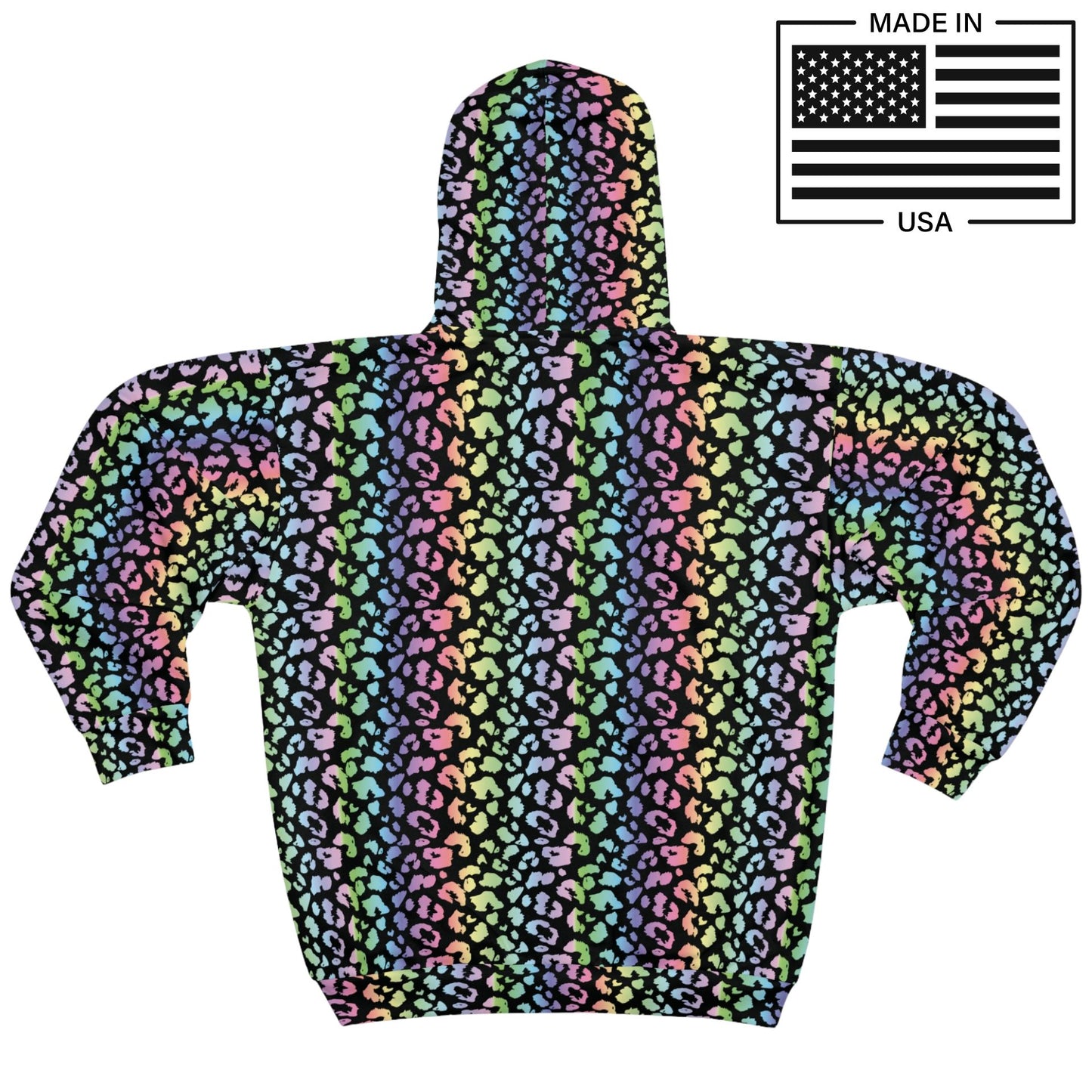 Rainbow Leopard Zip Up Hoodie