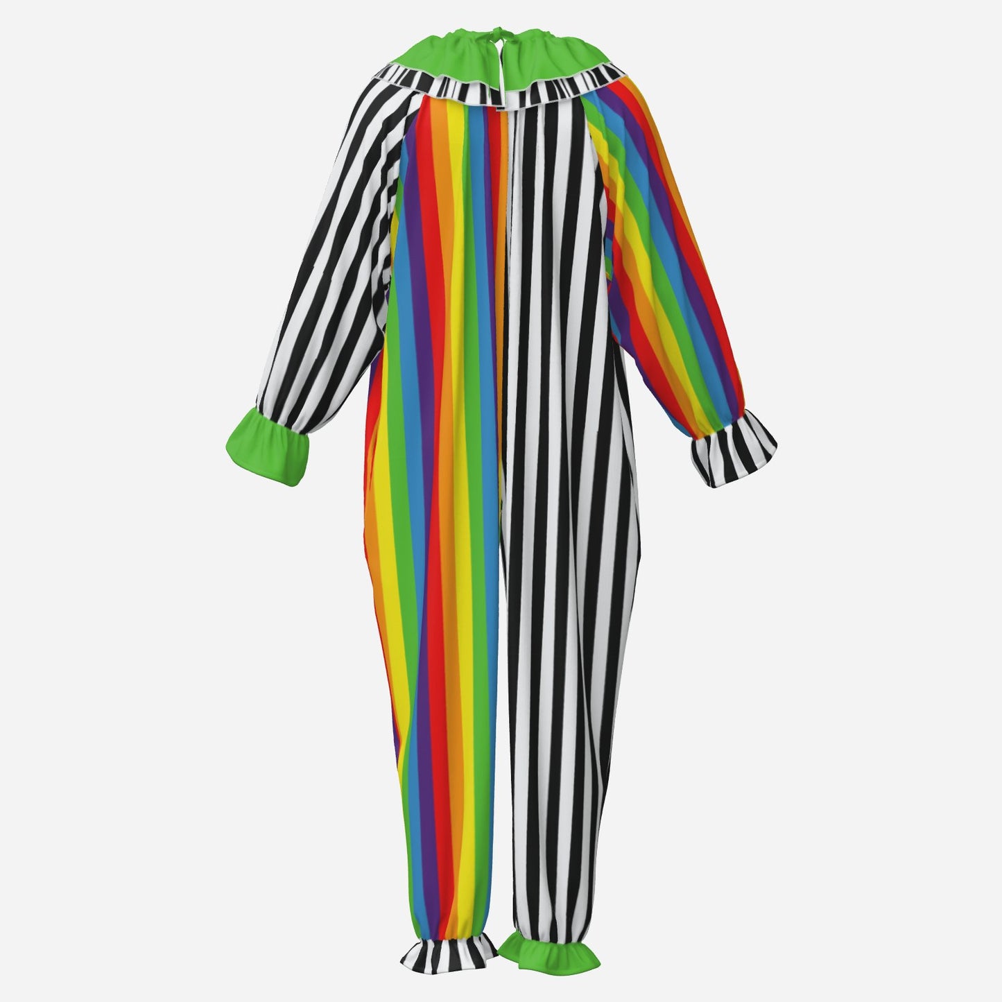 Rainbow Black Split Stripe Clown Suit n Collar