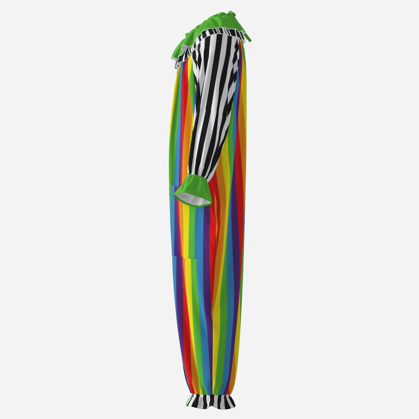 Rainbow Black Split Stripe Clown Suit n Collar