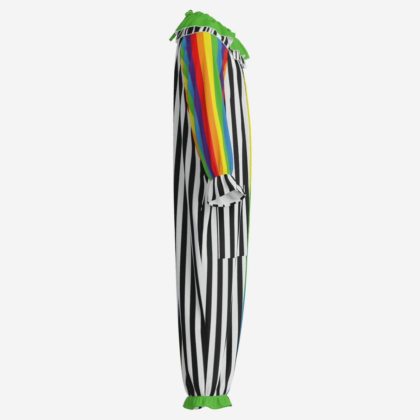 Rainbow Black Split Stripe Clown Suit n Collar
