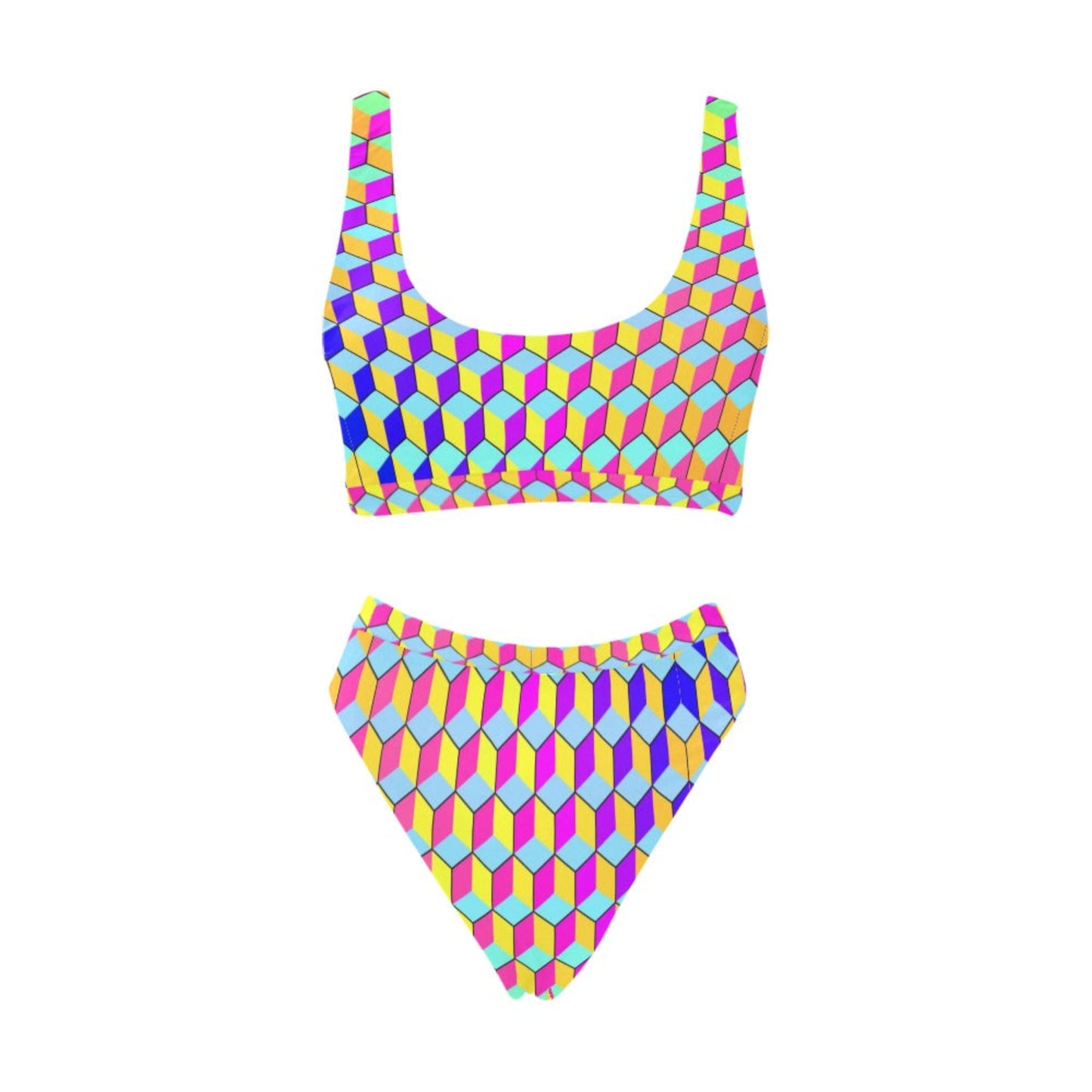 Rainbow Blox Sporty Rave Bikini Set