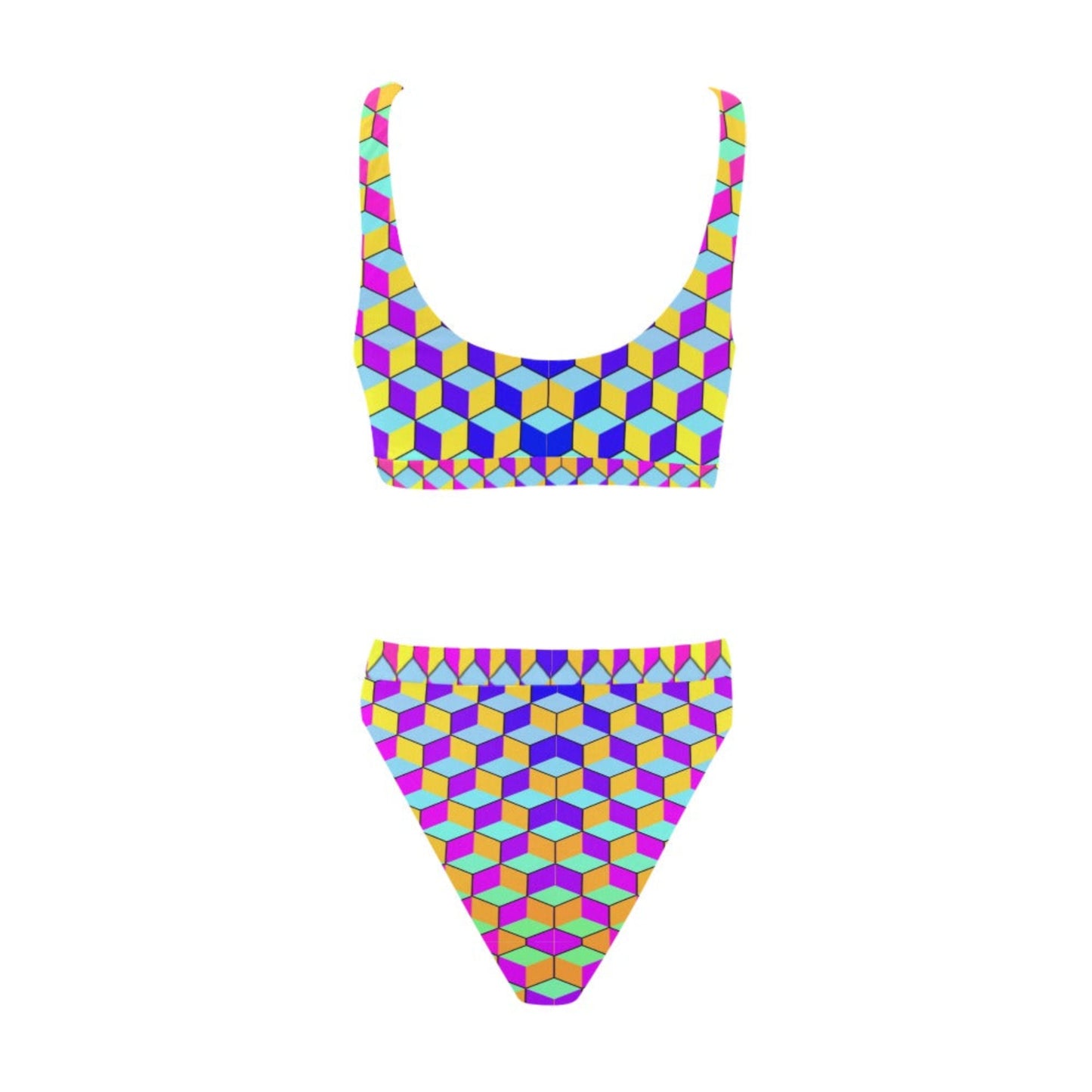 Rainbow Blox Sporty Rave Bikini Set