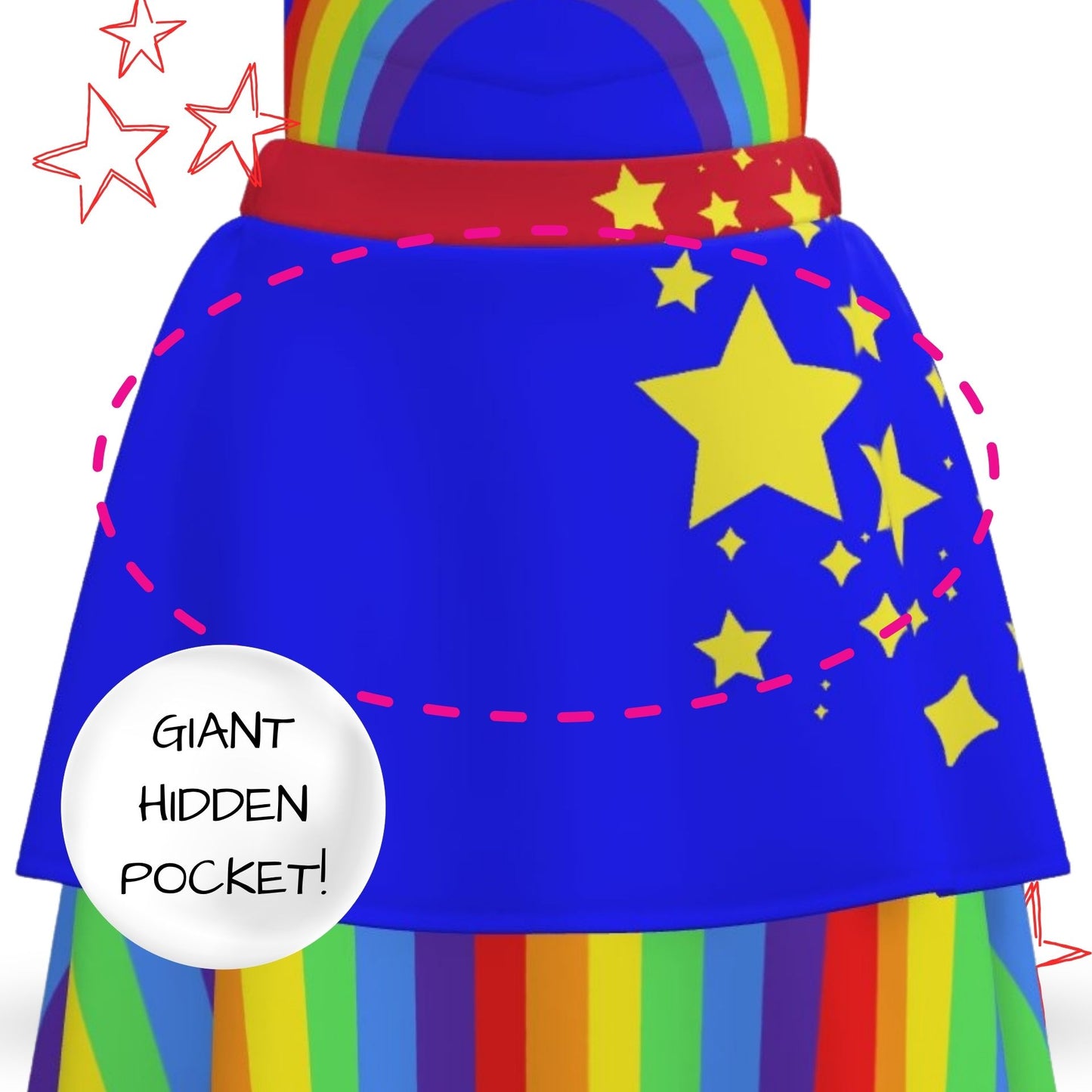 Rainbow Sparkle Clown Pinafore Dress