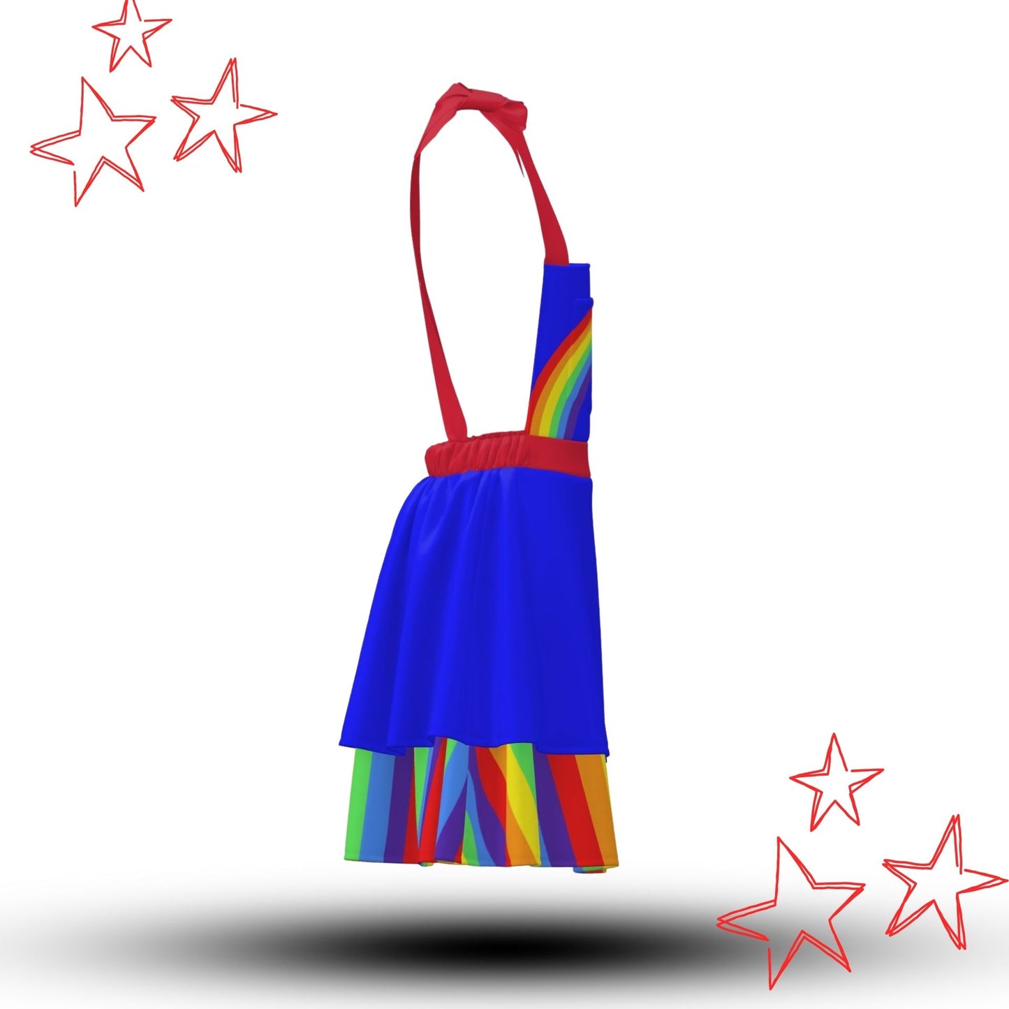Rainbow Sparkle Clown Pinafore Dress