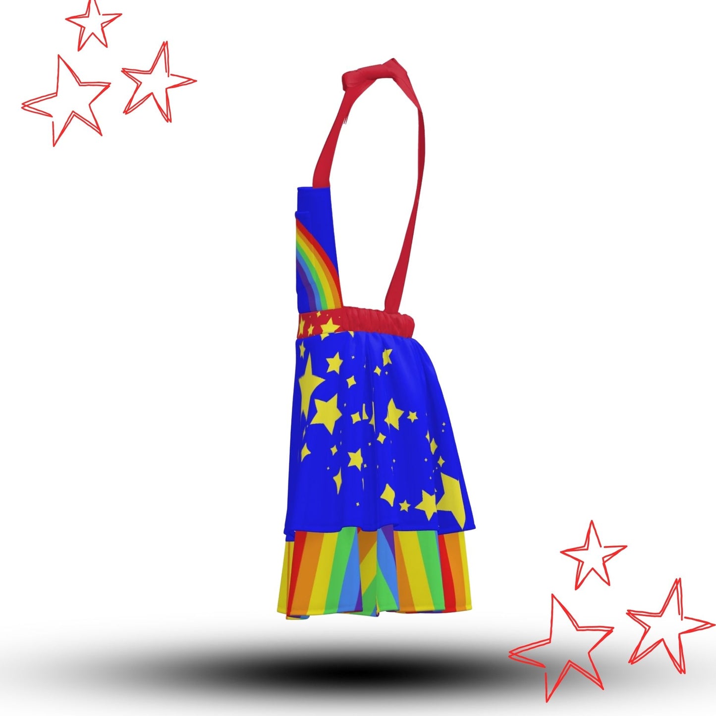Rainbow Sparkle Clown Pinafore Dress