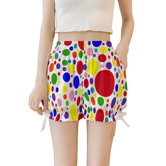Rainbow Spots Ruffle Clown Shorts