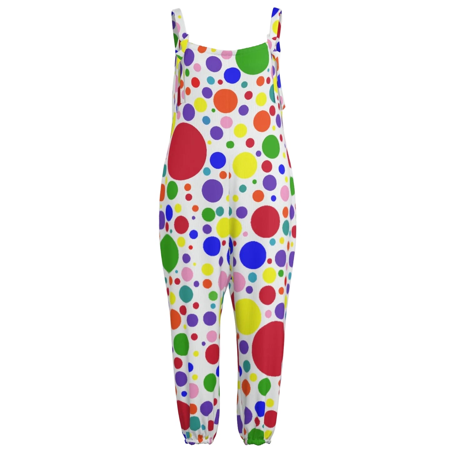 Rainbow Spots Sleeveless CLown Jumpsuit