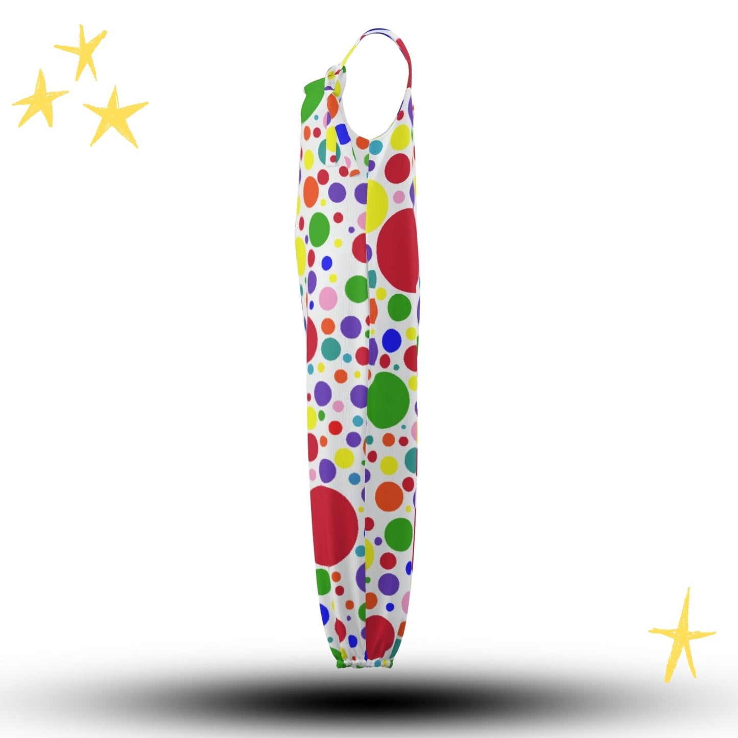 Rainbow Spots Sleeveless Clown Suit