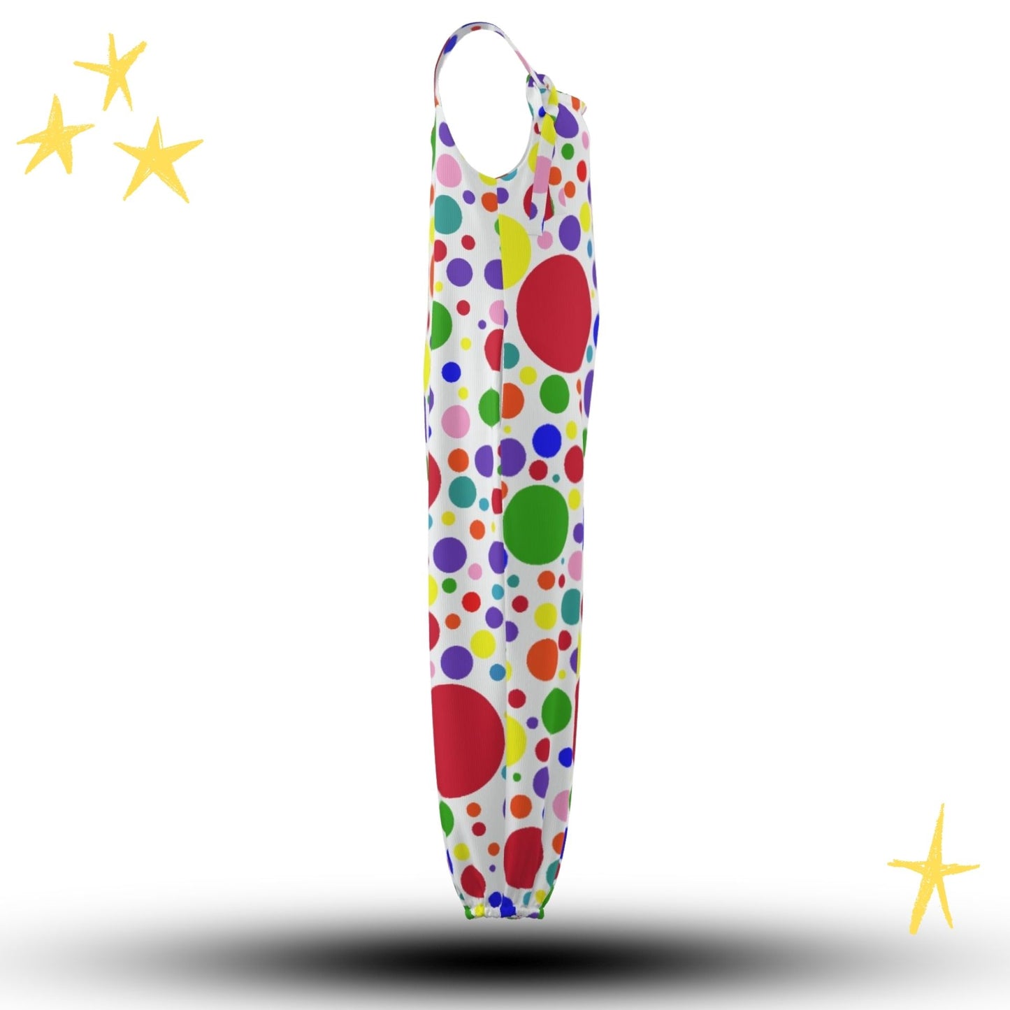 Rainbow Spots Sleeveless Clown Suit