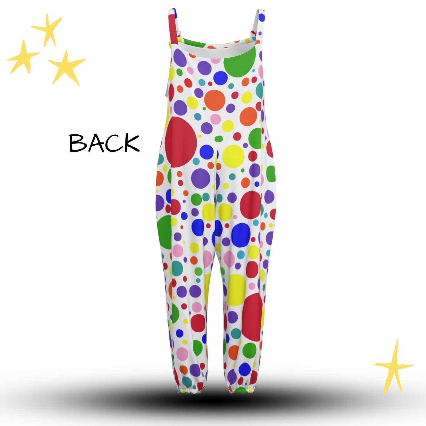 Rainbow Spots Sleeveless Clown Suit