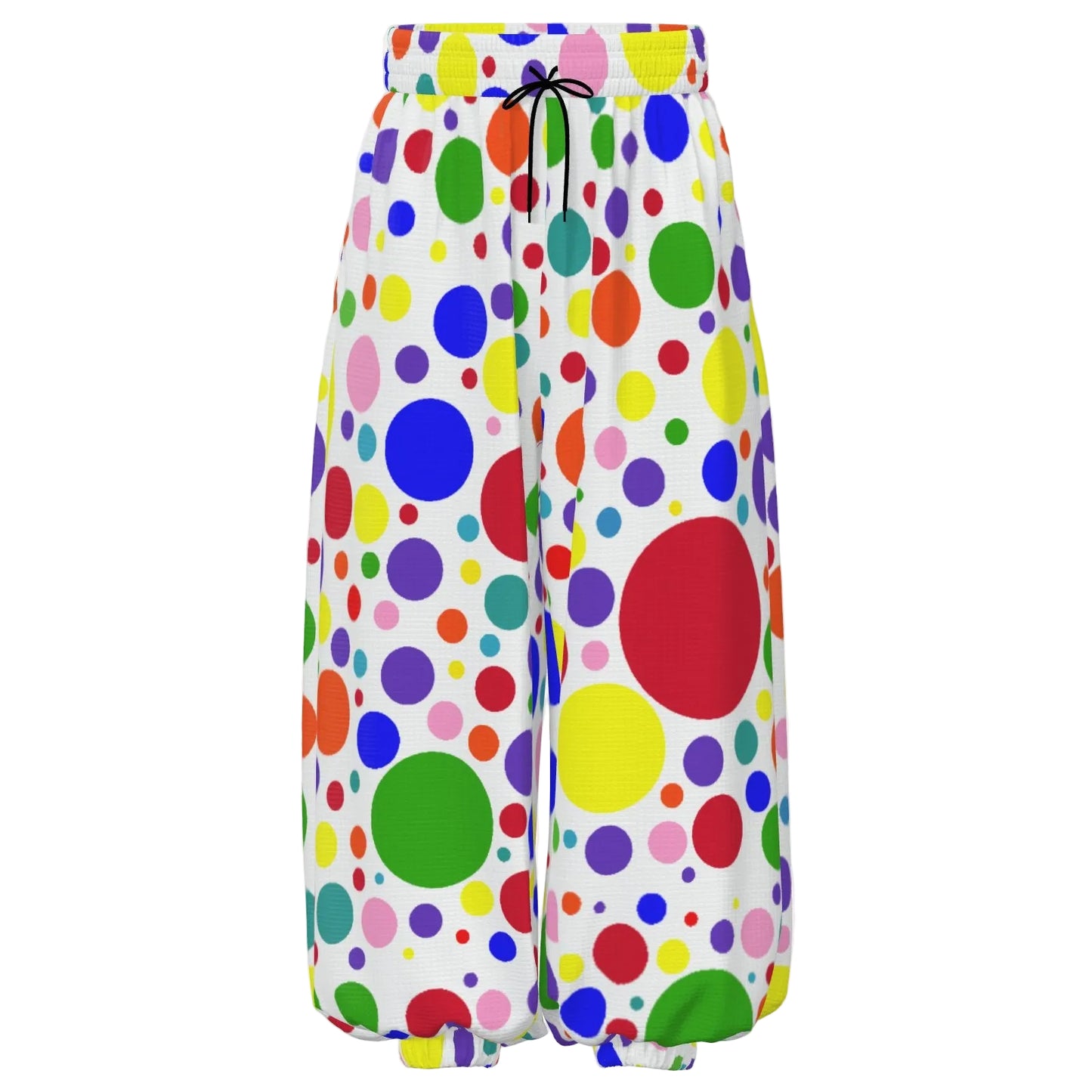 Rainbow Spots Vibrant Clown Pants baggy balloon pantaloons unisex