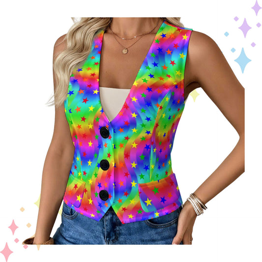 Rainbow Star Party Femme Clown Vest