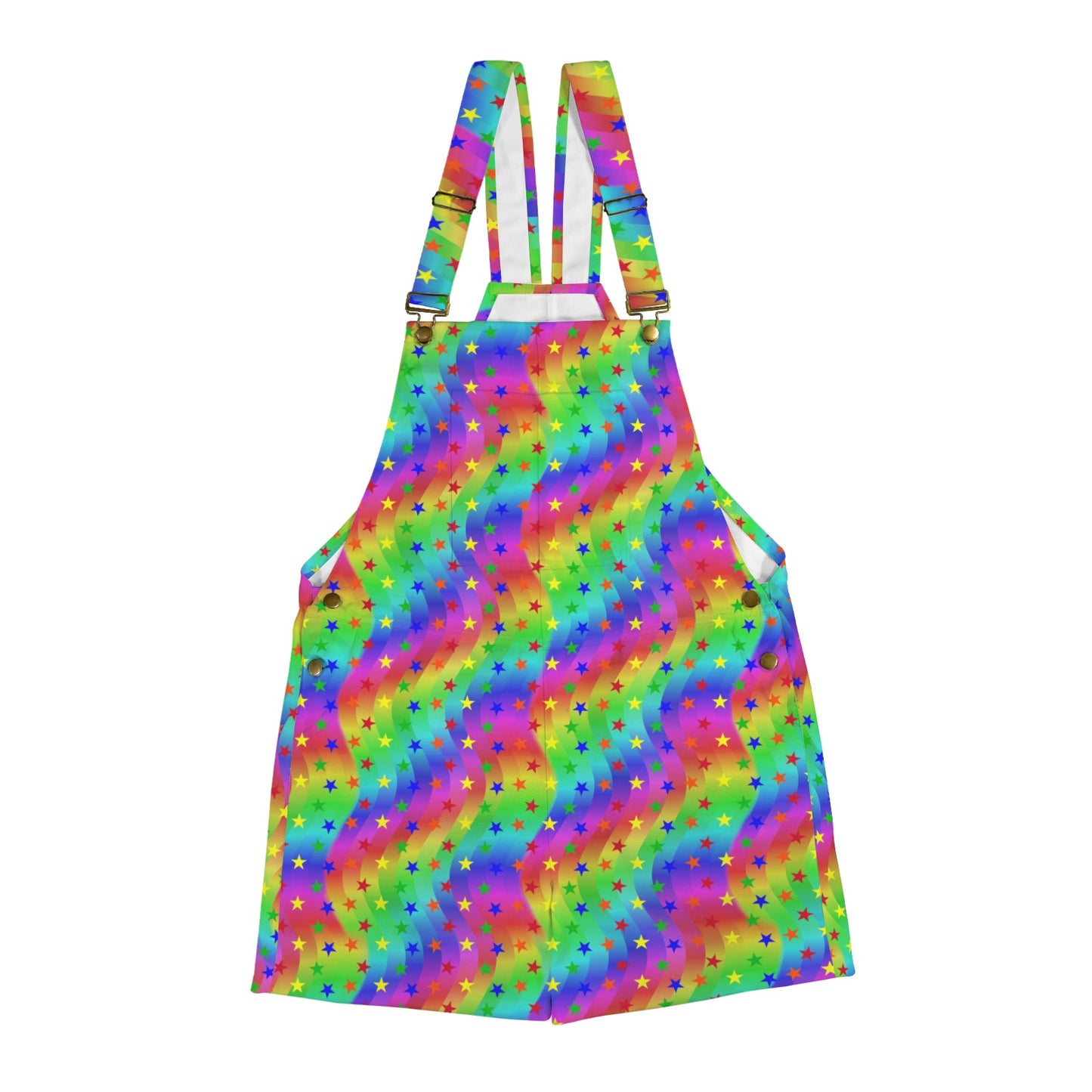Rainbow Star Party Shortie Overalls
