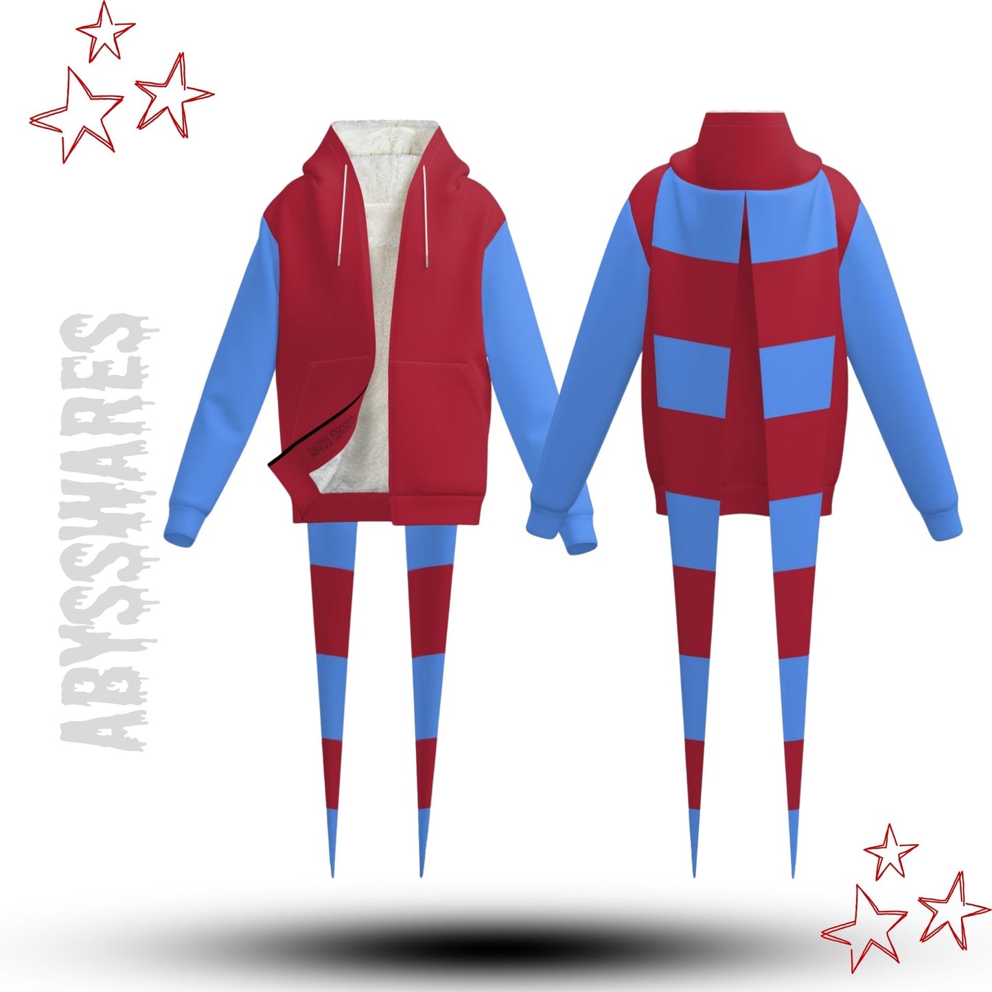 Red Ragdoll Fangtail Jester Zip Up Hoodie