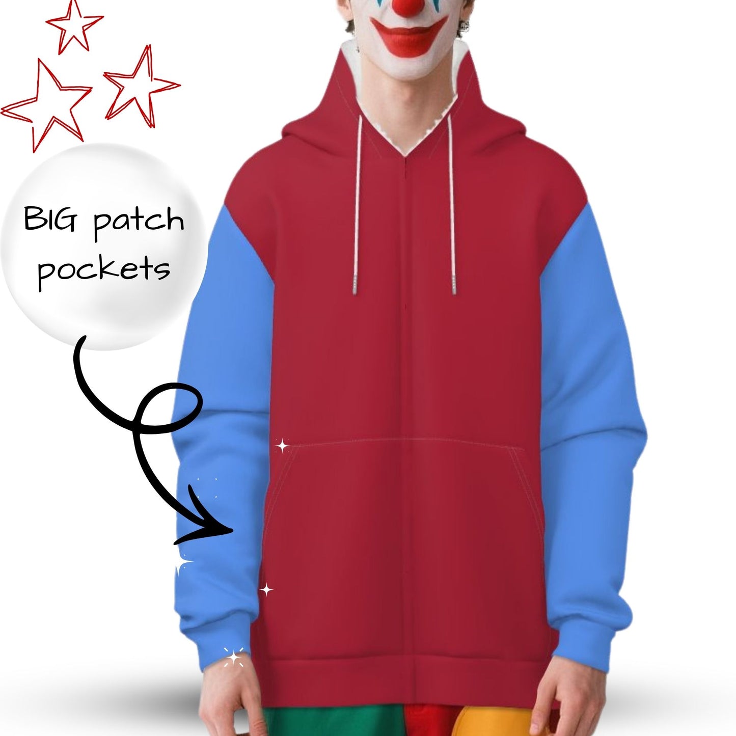 Red Ragdoll Fangtail Jester Zip Up Hoodie
