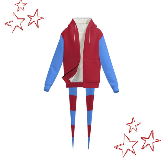Red Ragdoll Fangtail Jester Zip Up Hoodie