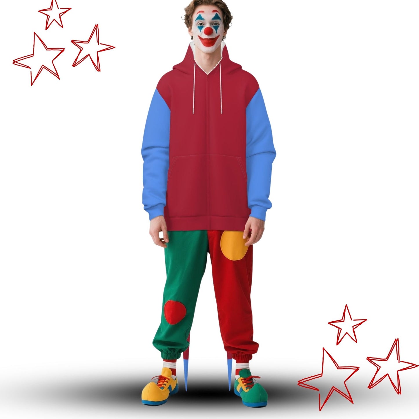 Red Ragdoll Fangtail Jester Zip Up Hoodie