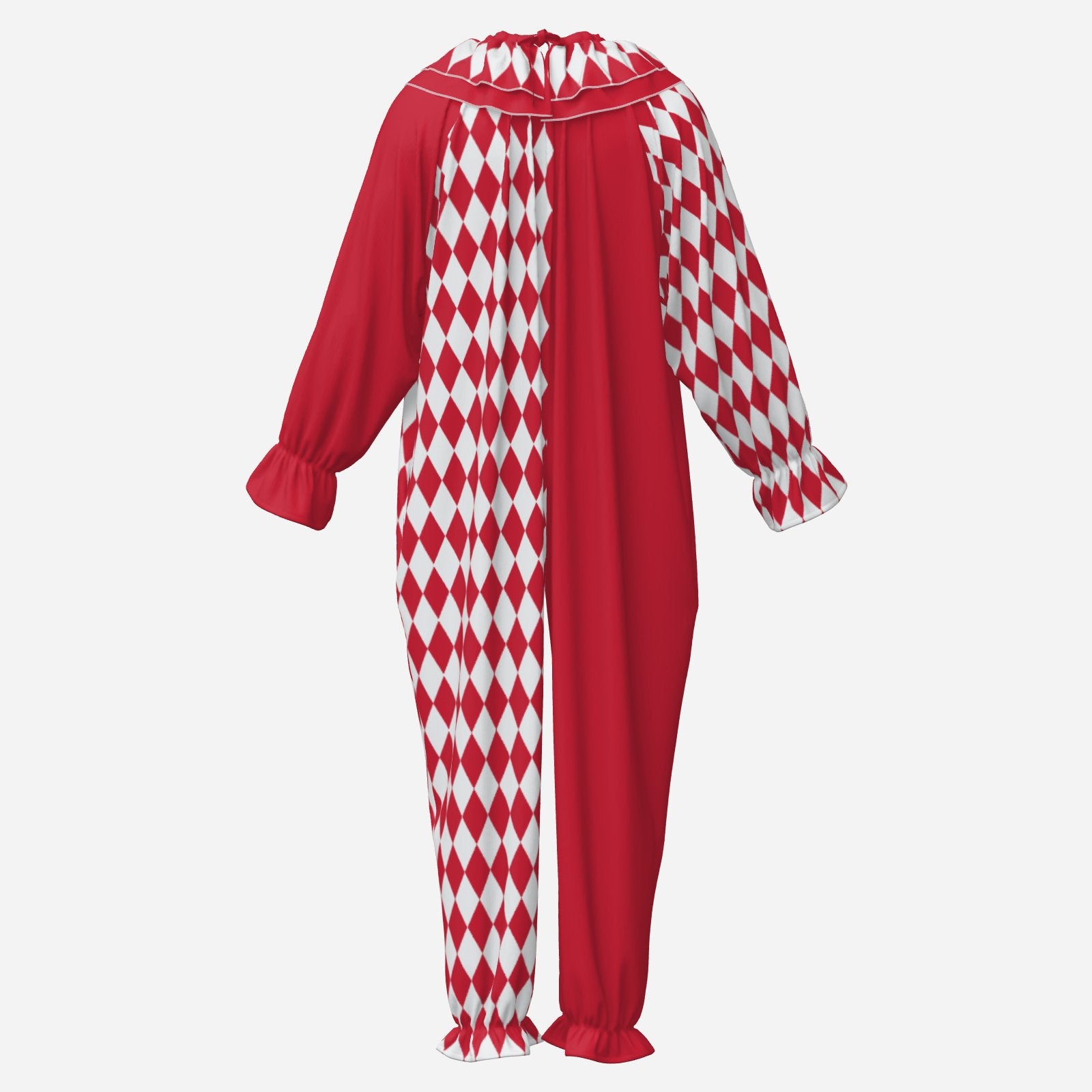 Red White Harlequin Clown Suit n Collar