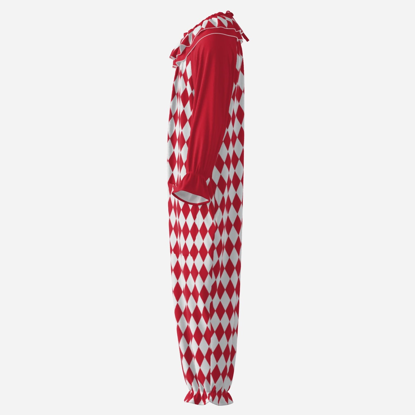 Red White Harlequin Clown Suit n Collar