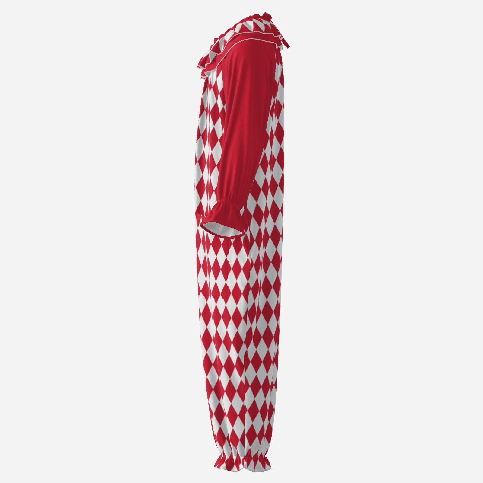 Red White Harlequin Clown Suit n Collar