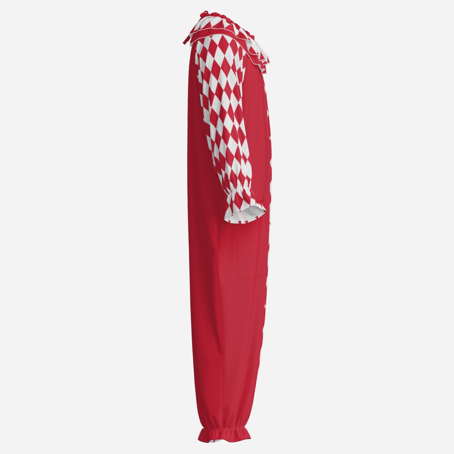 Red White Harlequin Clown Suit n Collar