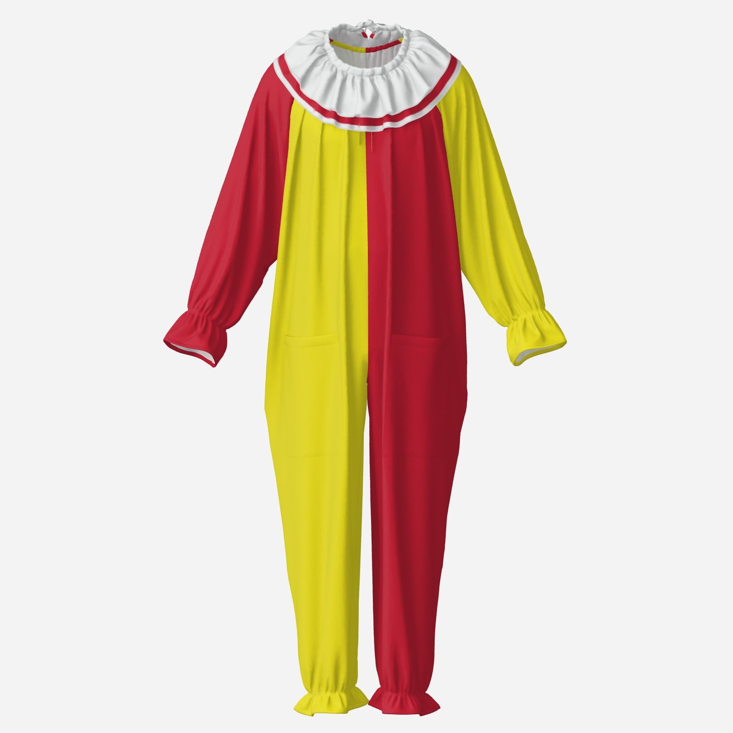 Red Yellow Split Clown Suit n Collar