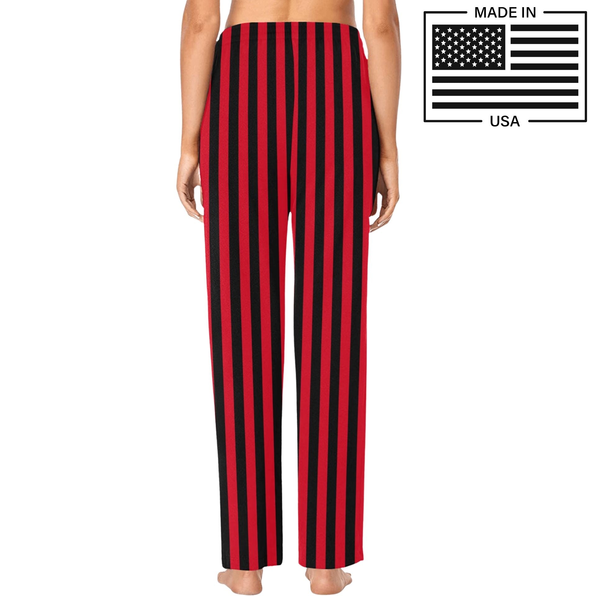 red black clown pants made in the USA
