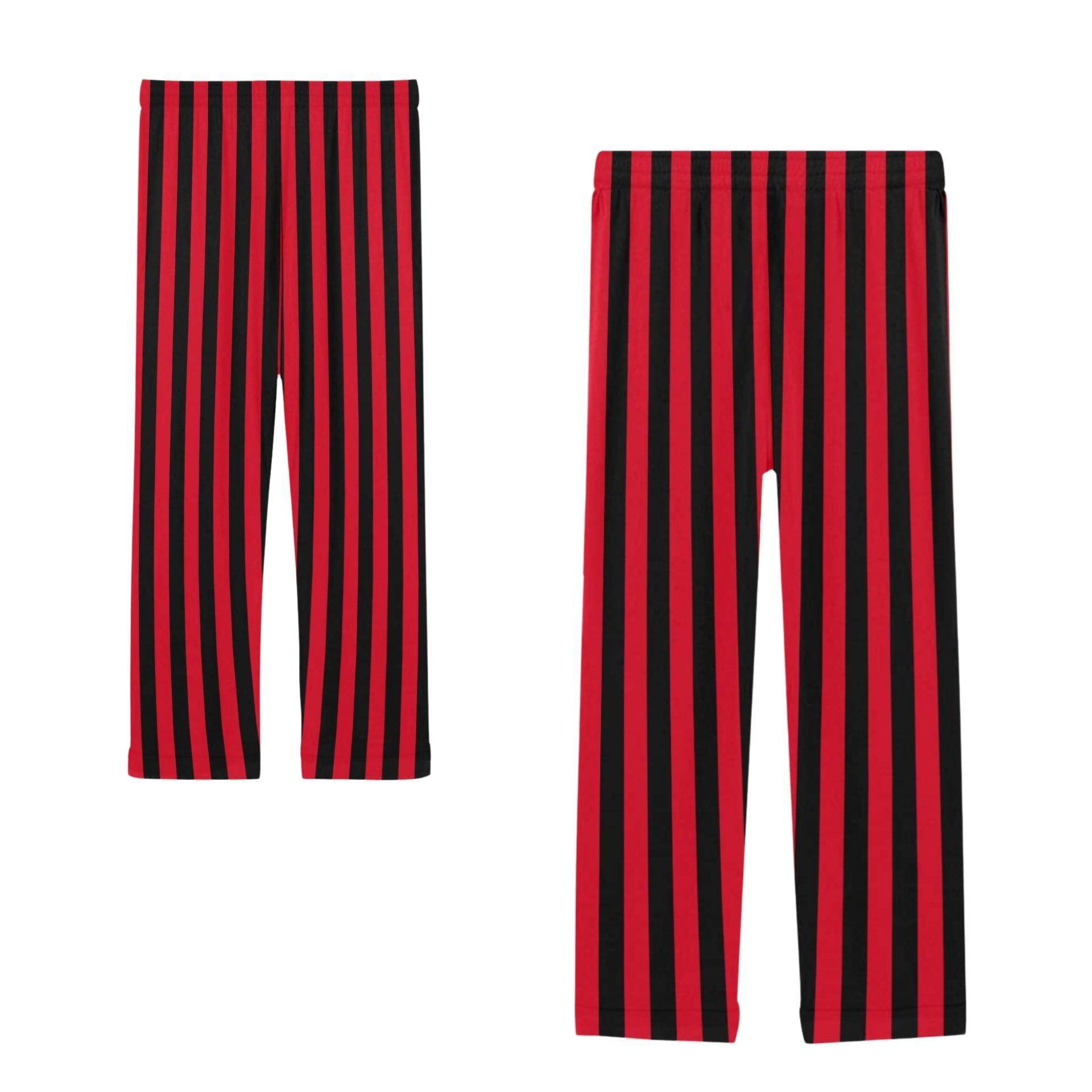 simple red black striped clown pants for women adult size soft PJ trousers