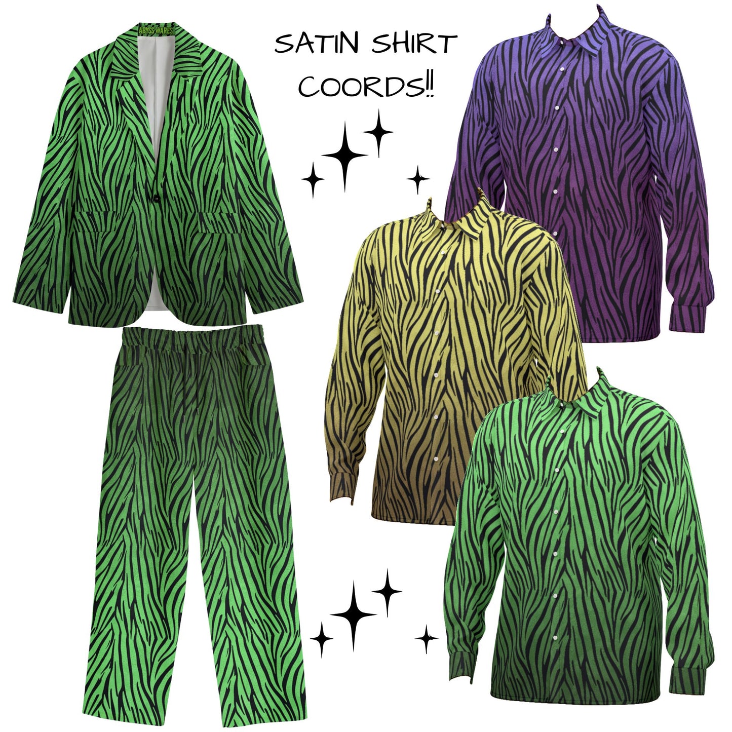 Richie Tigerstreifen-Anzughose Geldgrün