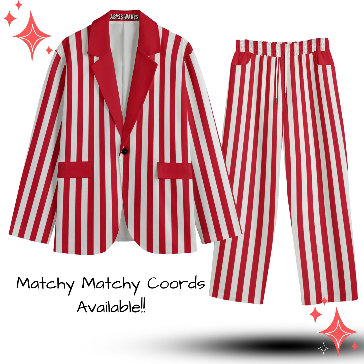 Ringelmeister Herren-Clownanzug, rot-weiß gestreift