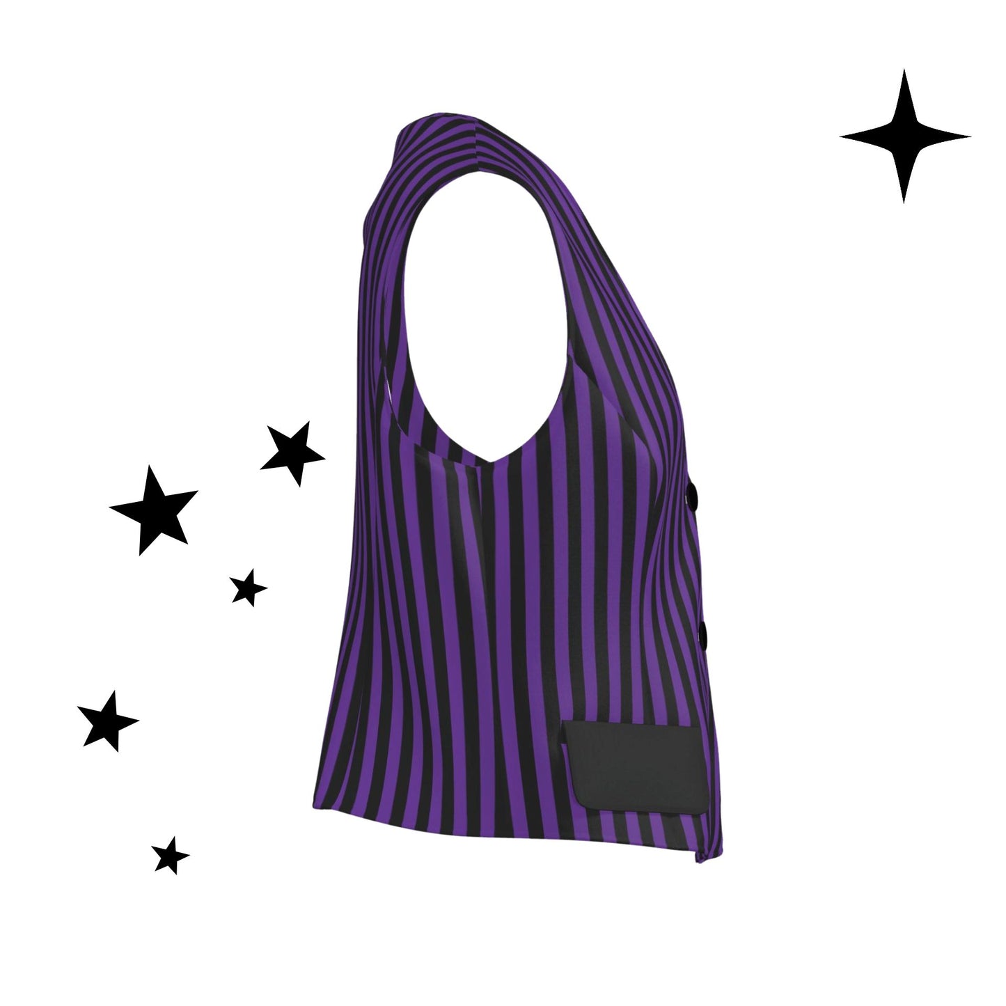 Royal Purple Circus Stripe Vest Womens Waistcoat