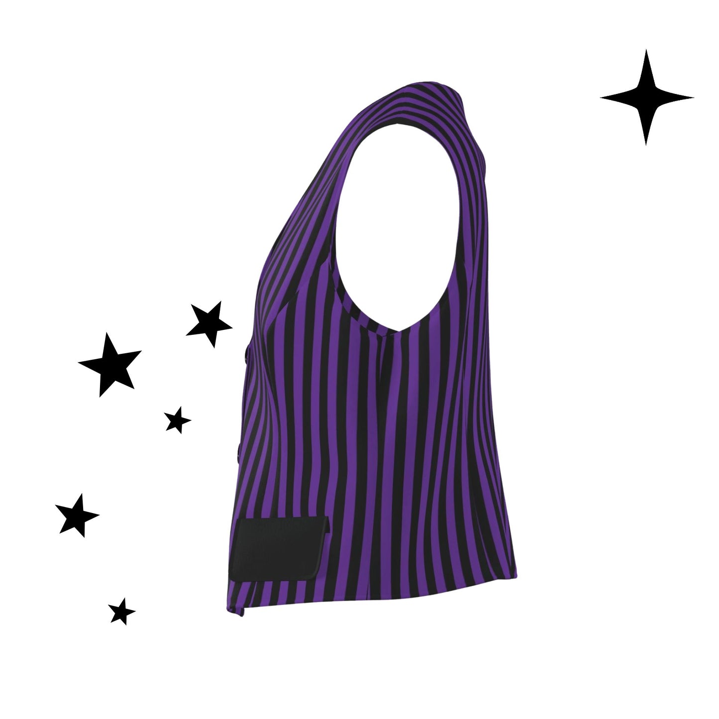Royal Purple Circus Stripe Vest Womens Waistcoat