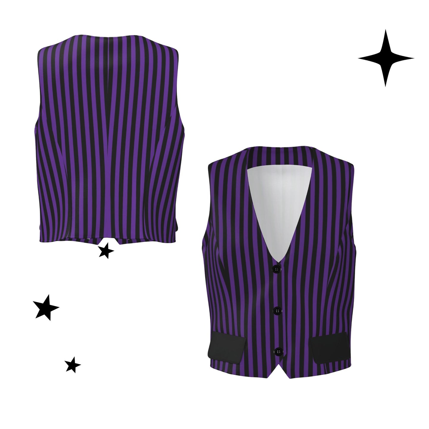 Royal Purple Circus Stripe Vest Womens Waistcoat