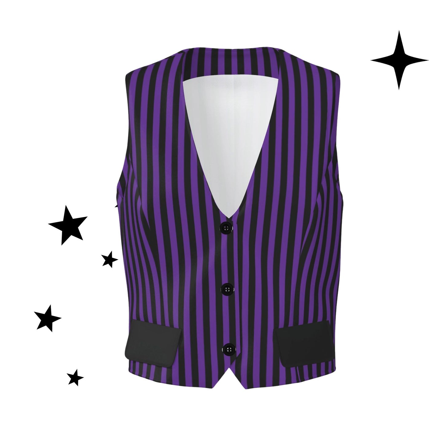 Royal Purple Circus Stripe Vest Womens Waistcoat
