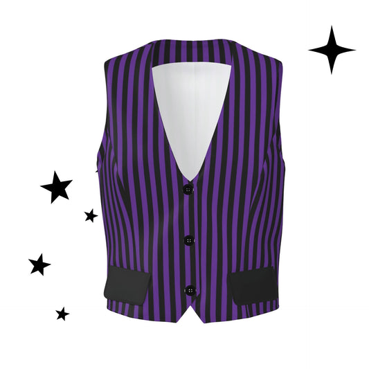 Royal Purple Circus Stripe Vest Womens Waistcoat