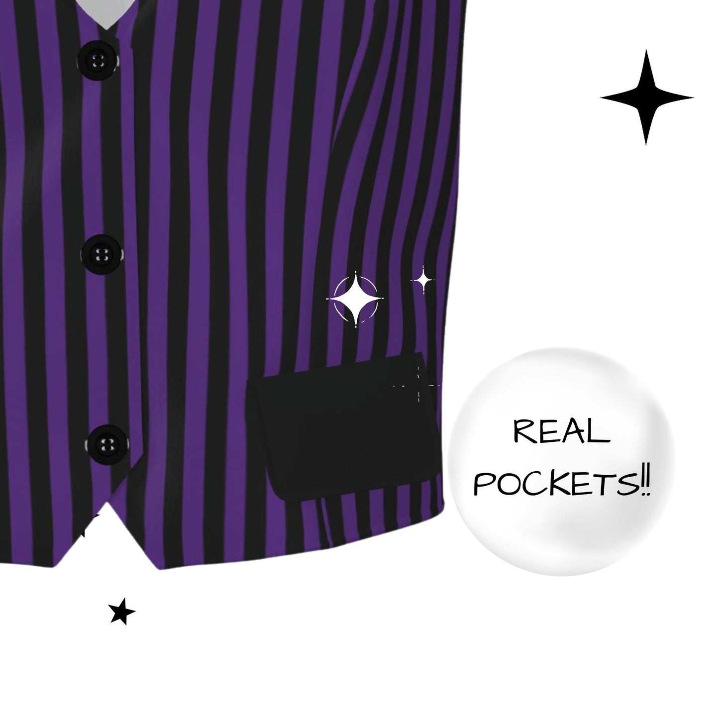 Royal Purple Circus Stripe Vest Womens Waistcoat
