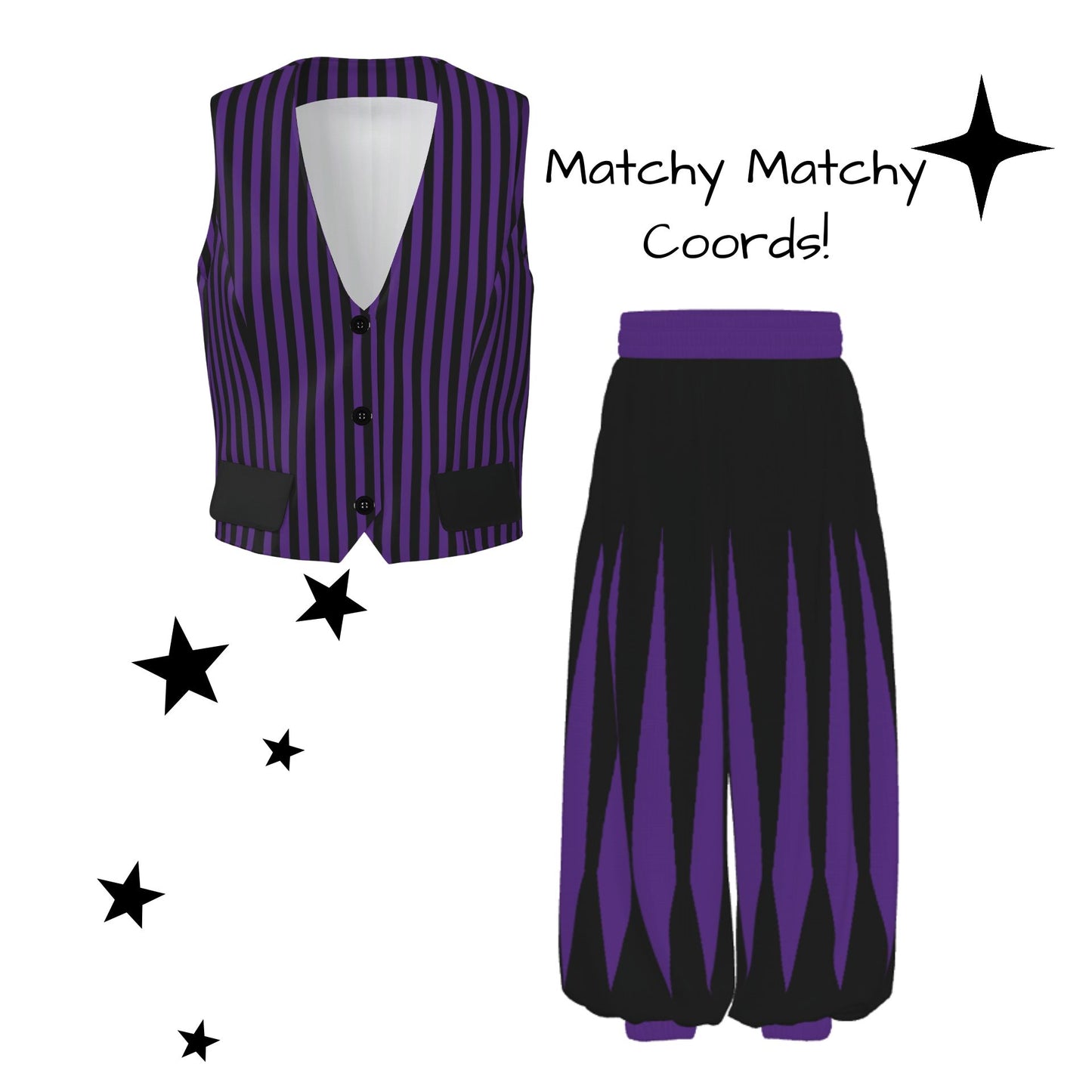Royal Purple Circus Stripe Vest Womens Waistcoat